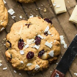 Cookie au chocolat blanc et cranberries