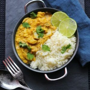 Curry de poisson et riz