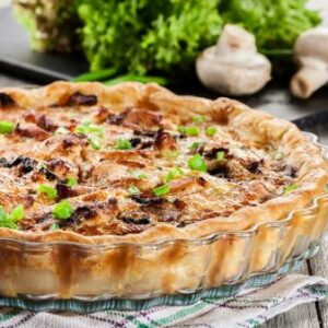 Quiche poulet champignons