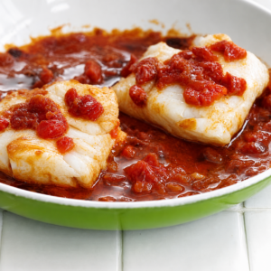 Poisson à la sauce tomate maison et mélange de céréales gourmandes