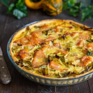 Tarte saumon poireaux