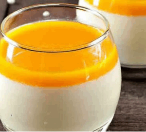 Fromage blanc et coulis de mangue