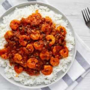 Rougail de crevettes et chorizo