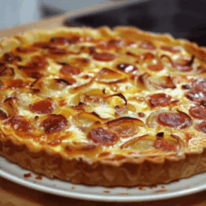 Quiche oignons chorizo