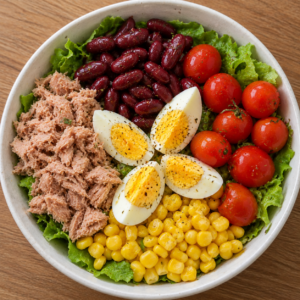 Grande salade bowl aux haricots rouges